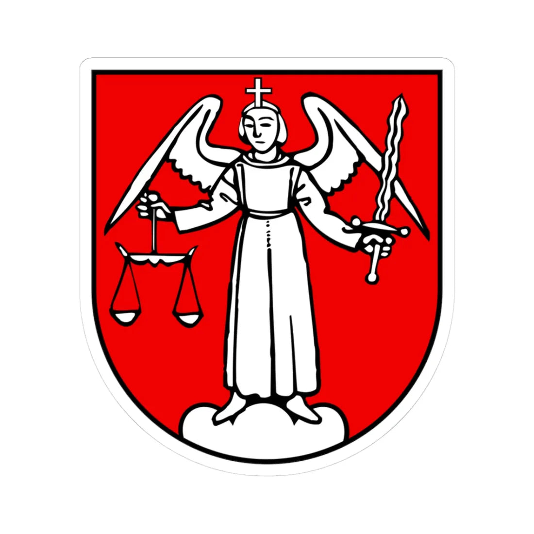 Wappen Seelisberg UR (Switzerland) (Coat of Arms) STICKER Vinyl Kiss-Cut Decal 3 Inch White - The Sticker Space