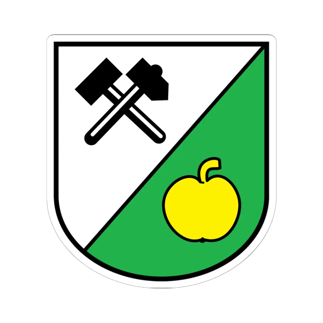 Wappen Sornzig-Ablaß Sachsen (Germany) (Coat of Arms) STICKER Vinyl Kiss-Cut Decal 6 Inch White - The Sticker Space