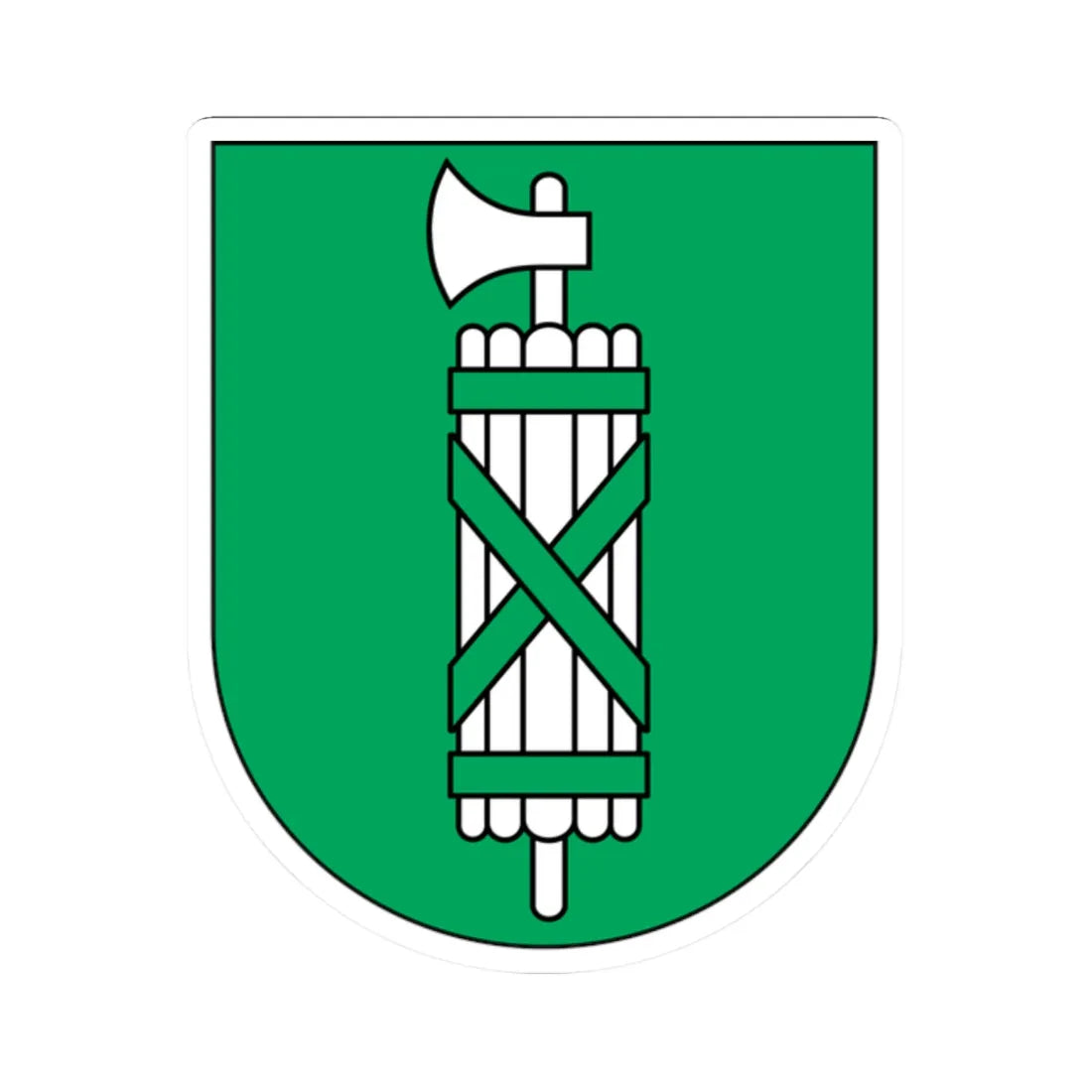 Wappen St. Gallen matt 2011 (Switzerland) (Coat of Arms) STICKER Vinyl Kiss-Cut Decal 2 Inch White - The Sticker Space