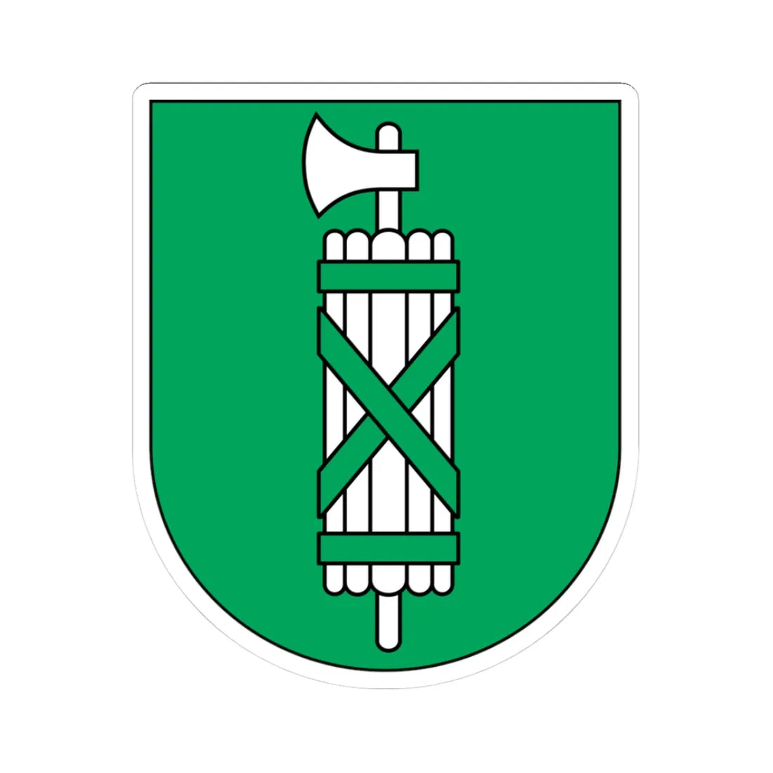 Wappen St. Gallen matt 2011 (Switzerland) (Coat of Arms) STICKER Vinyl Kiss-Cut Decal 3 Inch White - The Sticker Space