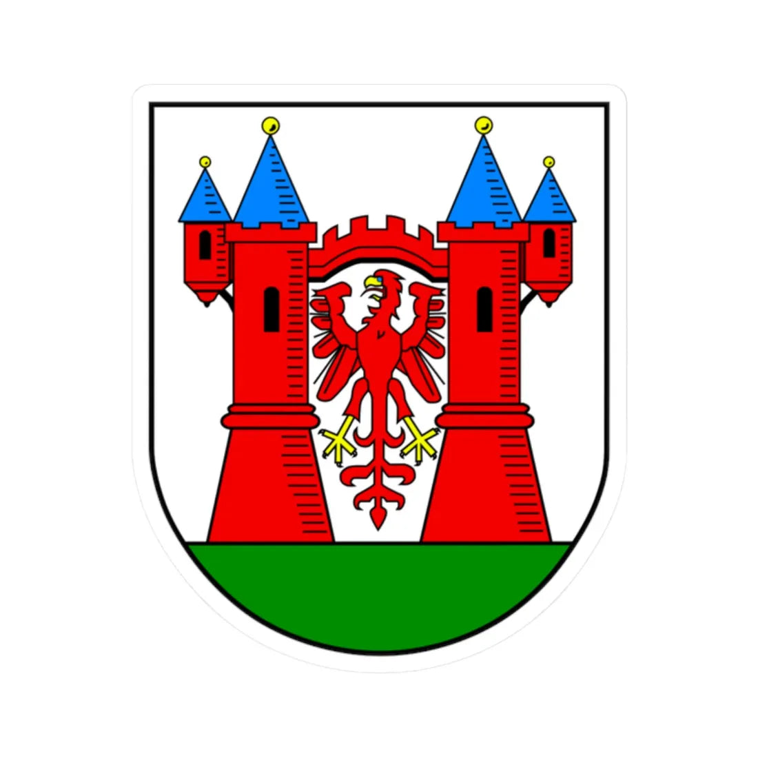 Wappen Stadt Lenzen Elbe (Germany) (Coat of Arms) STICKER Vinyl Kiss-Cut Decal 2 Inch White - The Sticker Space