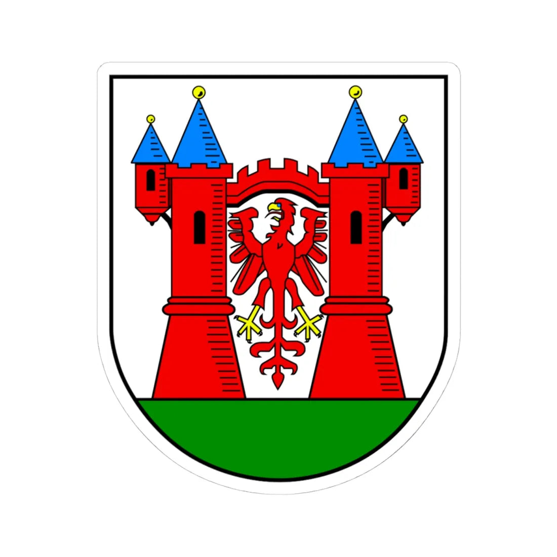 Wappen Stadt Lenzen Elbe (Germany) (Coat of Arms) STICKER Vinyl Kiss-Cut Decal 4 Inch White - The Sticker Space