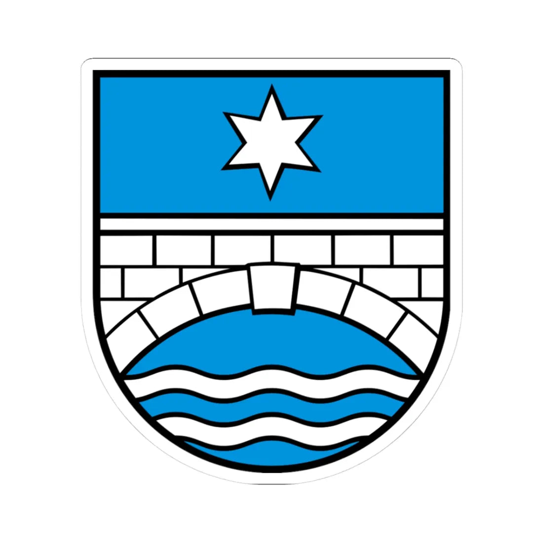 Wappen Staffelbach AG (Switzerland) (Coat of Arms) STICKER Vinyl Kiss-Cut Decal 3 Inch White - The Sticker Space