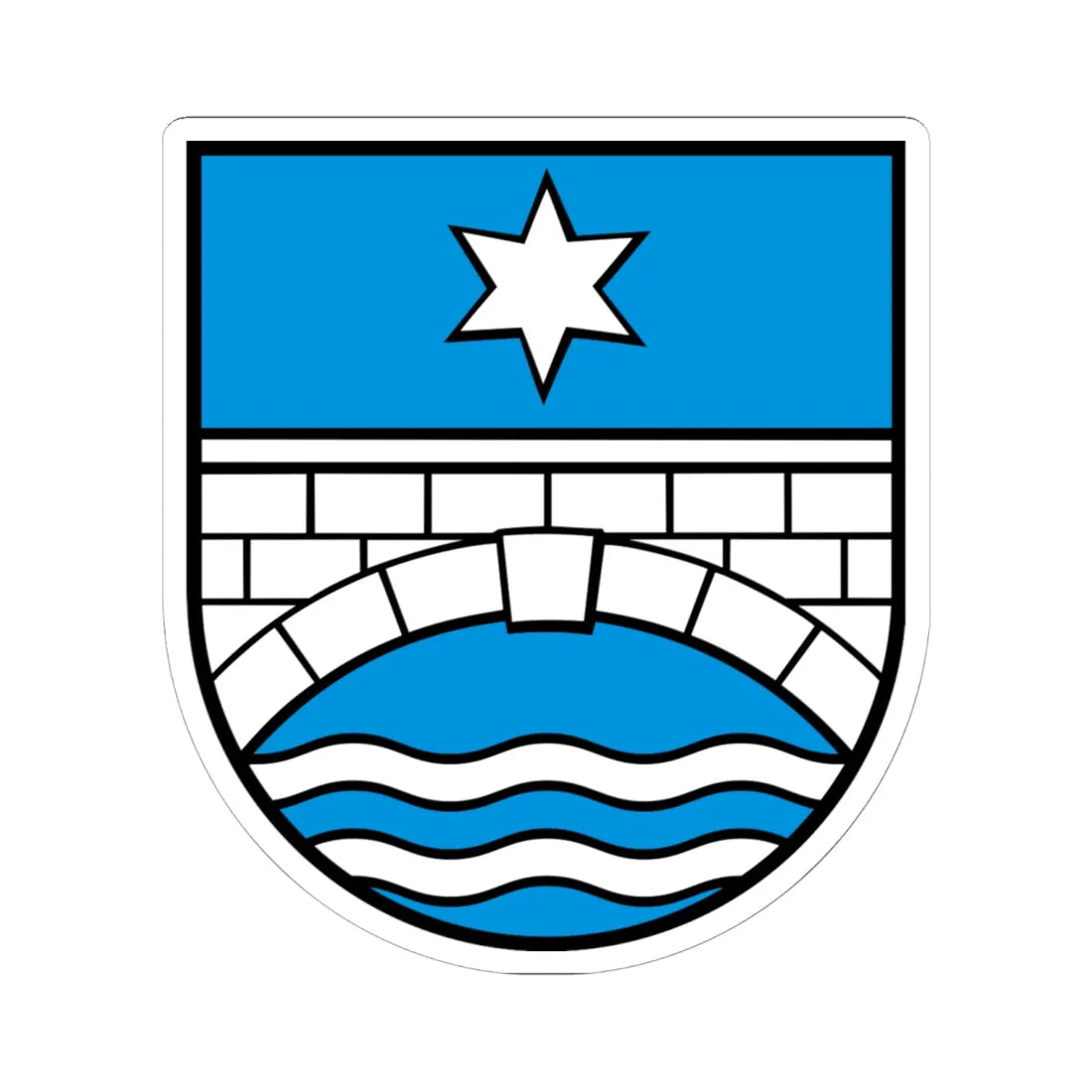 Wappen Staffelbach AG (Switzerland) (Coat of Arms) STICKER Vinyl Kiss-Cut Decal 6 Inch White - The Sticker Space