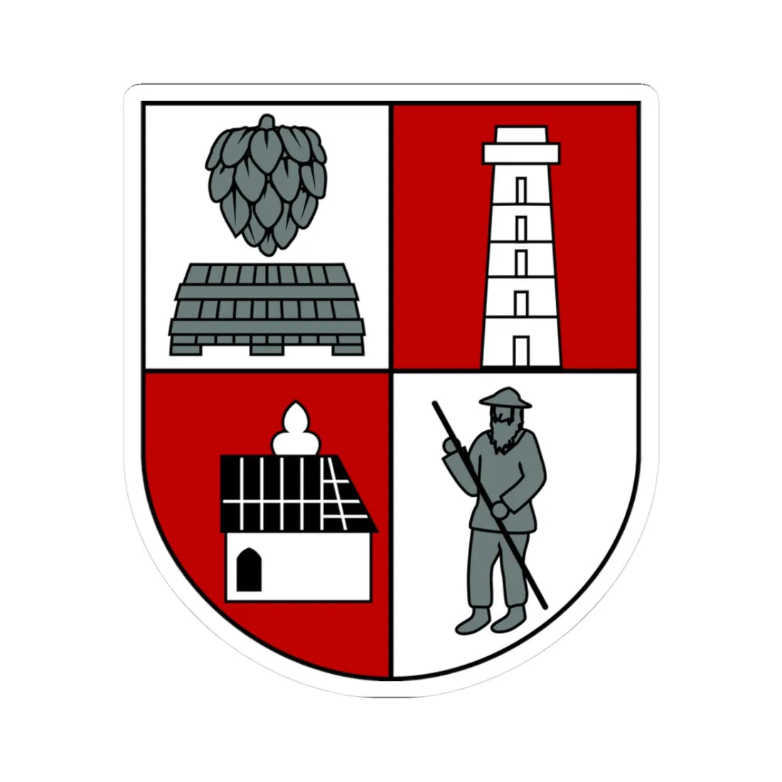 Wappen Steinberg Vogtland (Germany) (Coat of Arms) STICKER Vinyl Kiss-Cut Decal 3 Inch White - The Sticker Space