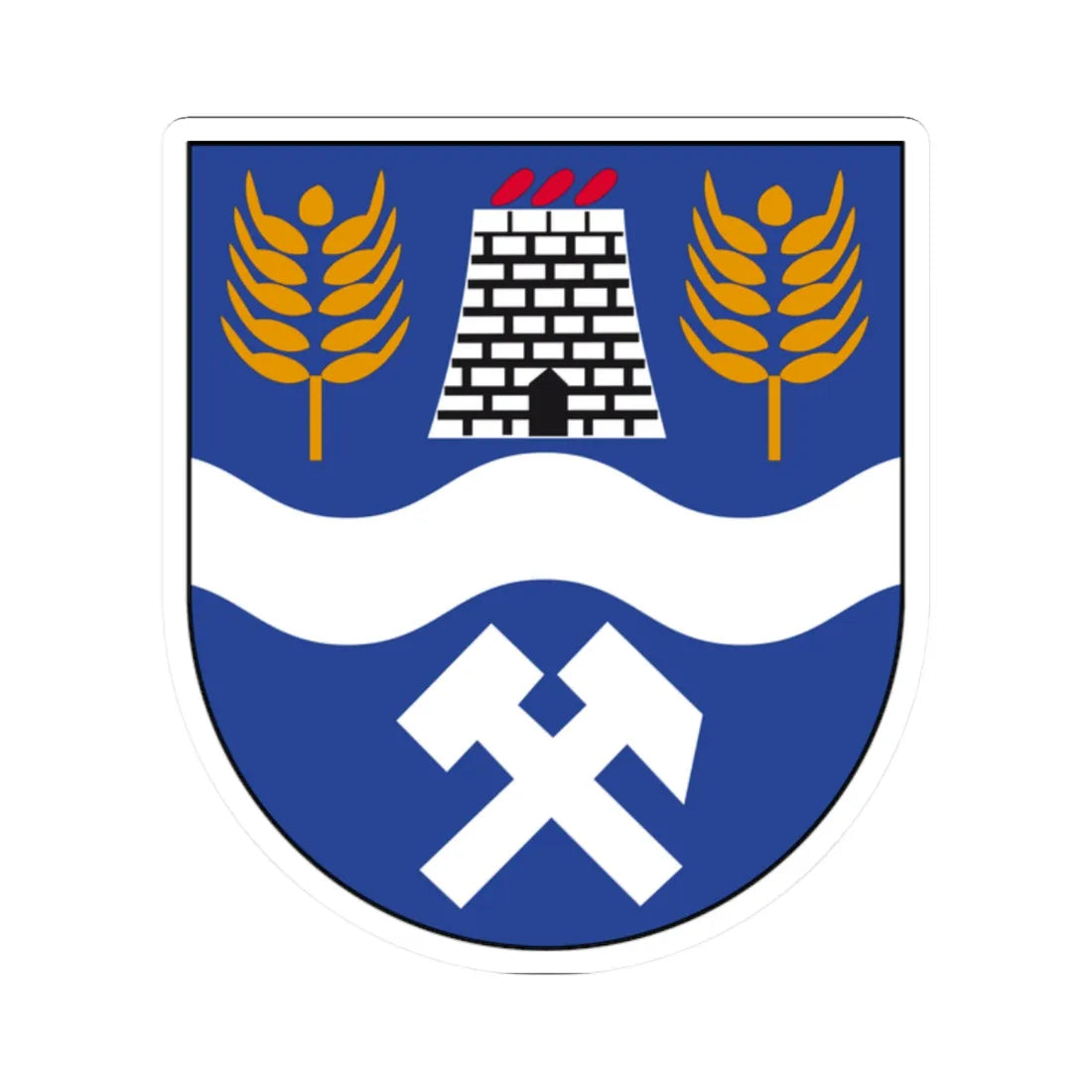 Wappen Striegistal (Germany) (Coat of Arms) STICKER Vinyl Kiss-Cut Decal 2 Inch White - The Sticker Space