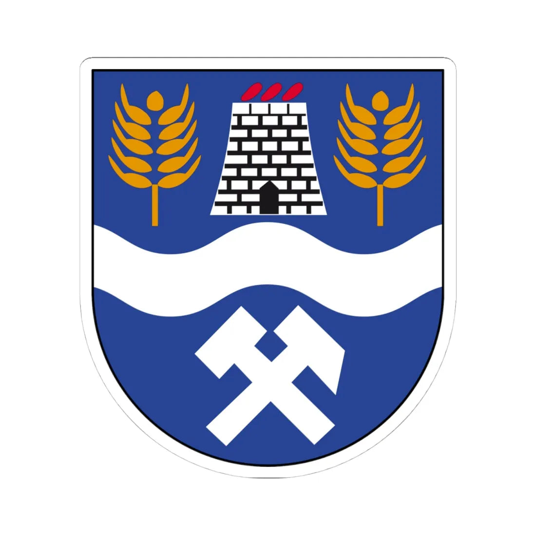 Wappen Striegistal (Germany) (Coat of Arms) STICKER Vinyl Kiss-Cut Decal 4 Inch White - The Sticker Space