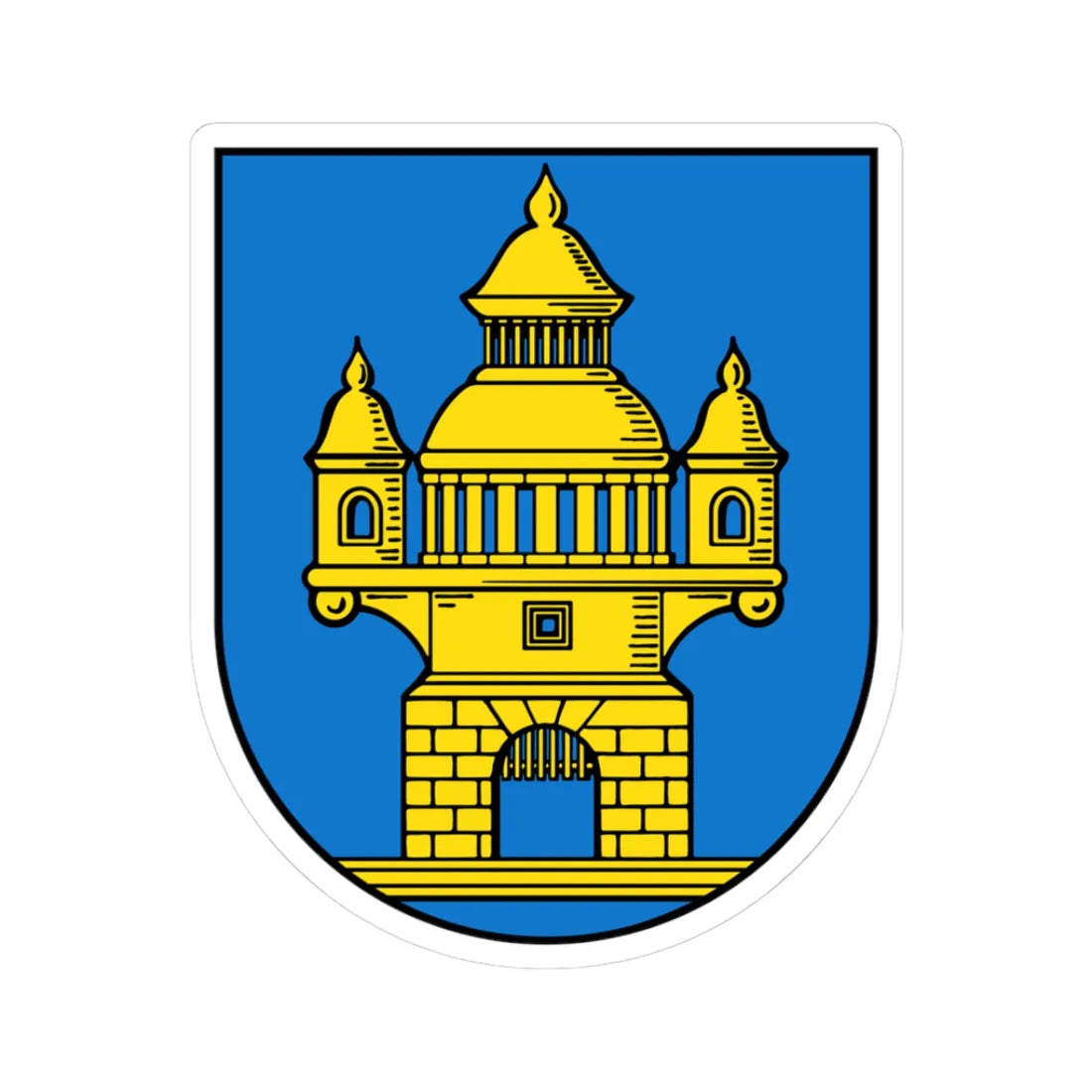 Wappen Taucha (Germany) (Coat of Arms) STICKER Vinyl Kiss-Cut Decal 3 Inch White - The Sticker Space