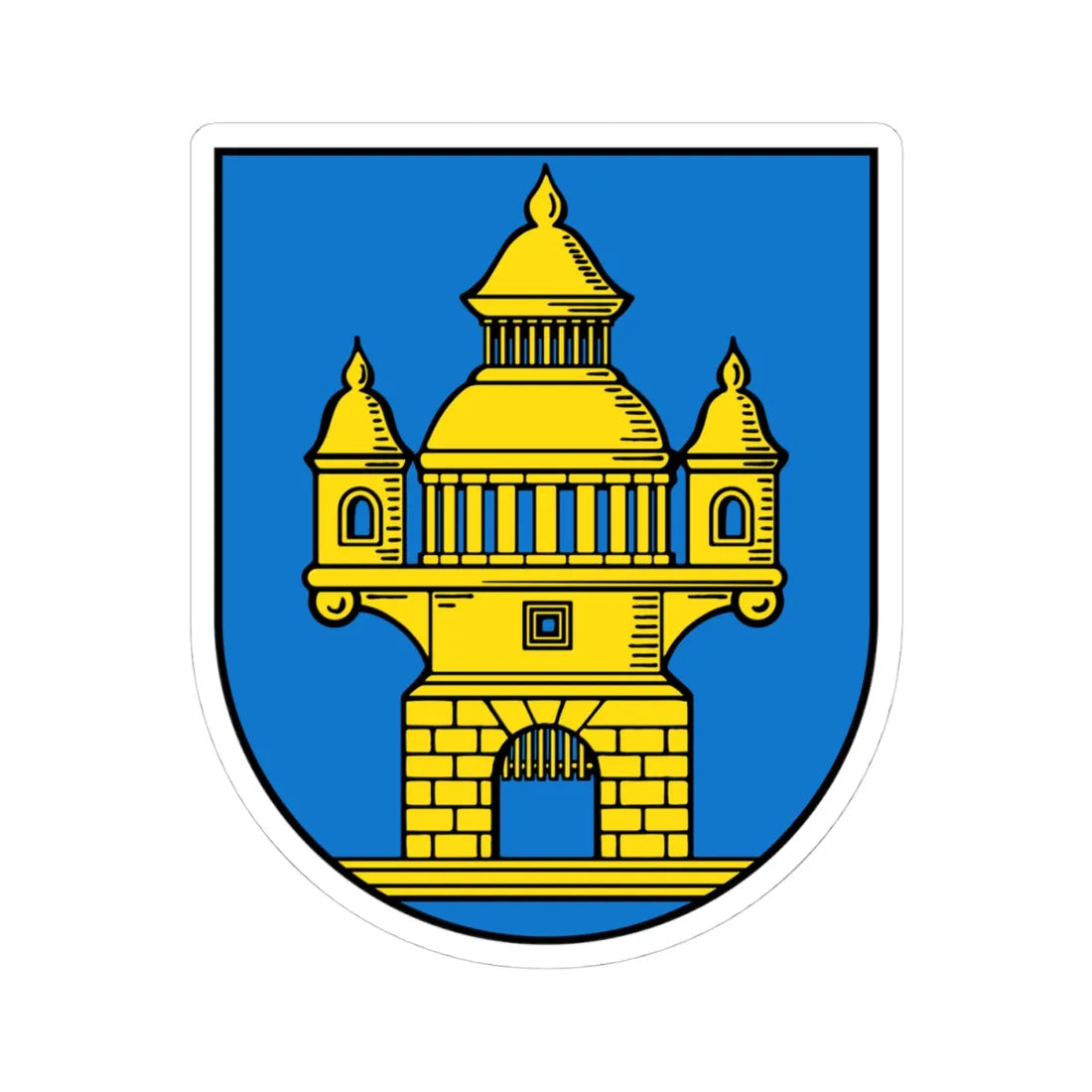 Wappen Taucha (Germany) (Coat of Arms) STICKER Vinyl Kiss-Cut Decal 4 Inch White - The Sticker Space