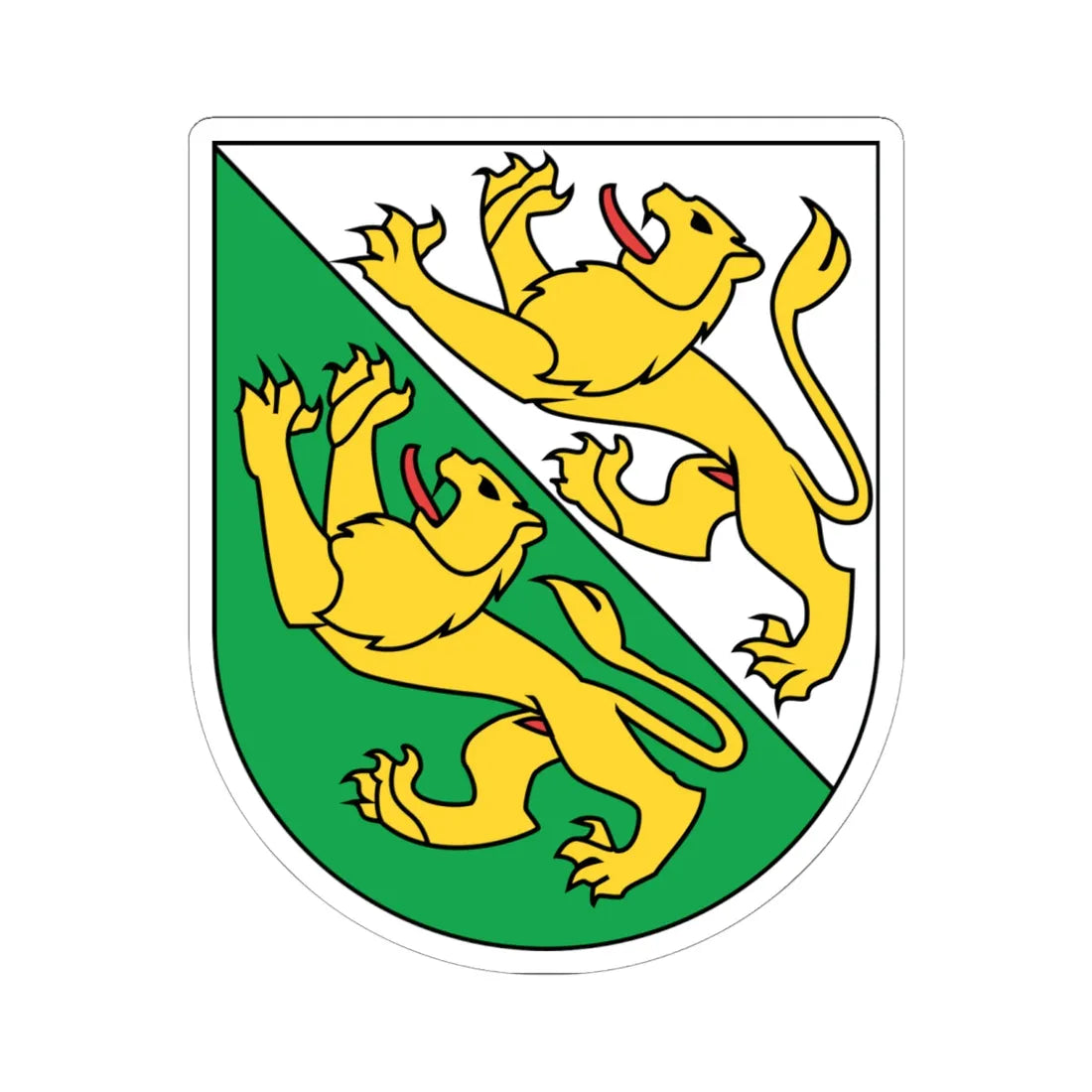 Wappen Thurgau matt (Switzerland) (Coat of Arms) STICKER Vinyl Kiss-Cut Decal 6 Inch White - The Sticker Space