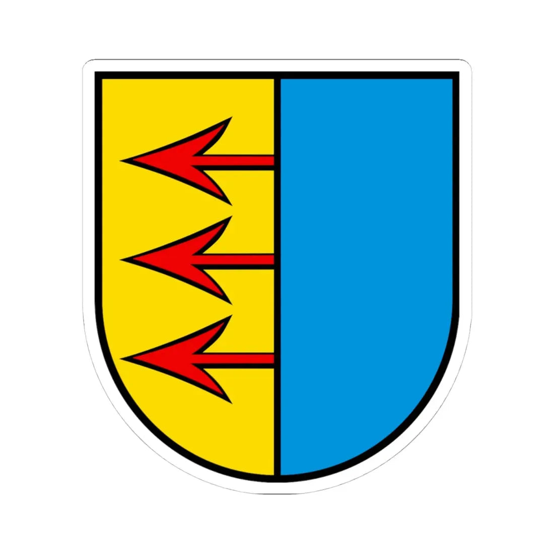 Wappen Uezwil AG (Switzerland) (Coat of Arms) STICKER Vinyl Kiss-Cut Decal 4 Inch White - The Sticker Space