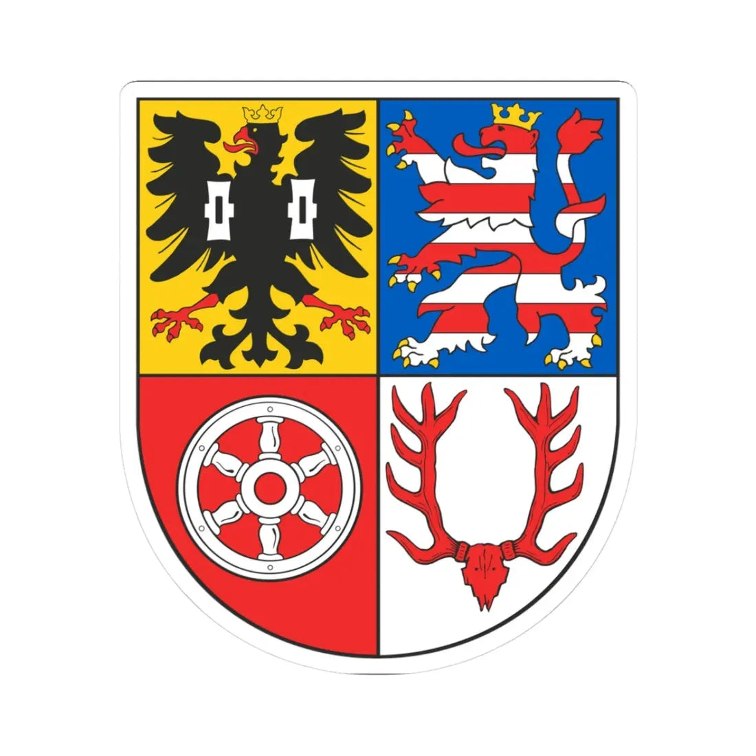 Wappen Unstrut-Hainich-Kreis (Germany) (Coat of Arms) STICKER Vinyl Kiss-Cut Decal 3 Inch White - The Sticker Space