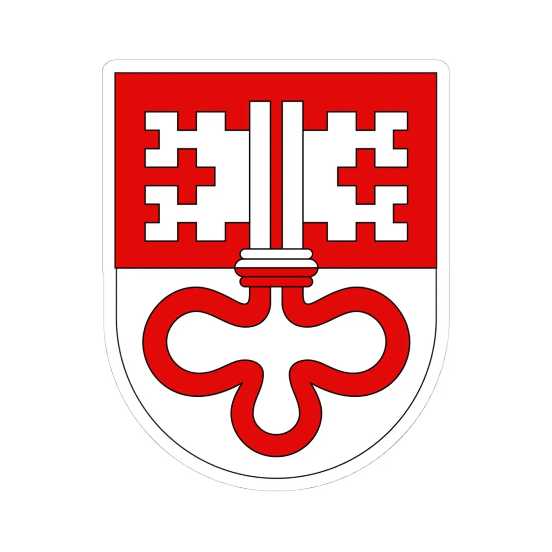 Wappen Unterwalden alt (Switzerland) (Coat of Arms) STICKER Vinyl Kiss-Cut Decal 4 Inch White - The Sticker Space