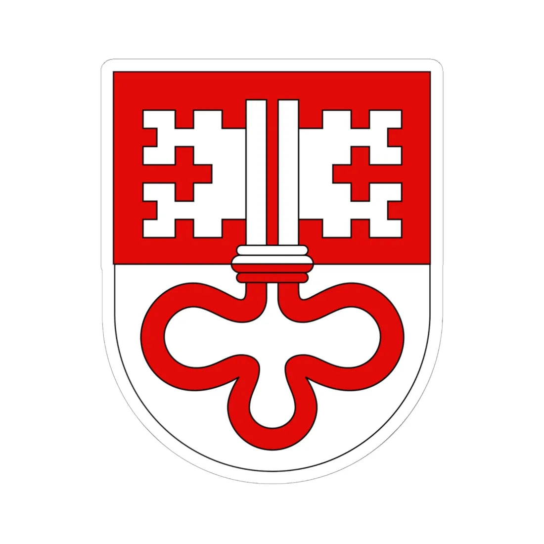 Wappen Unterwalden alt (Switzerland) (Coat of Arms) STICKER Vinyl Kiss-Cut Decal 6 Inch White - The Sticker Space