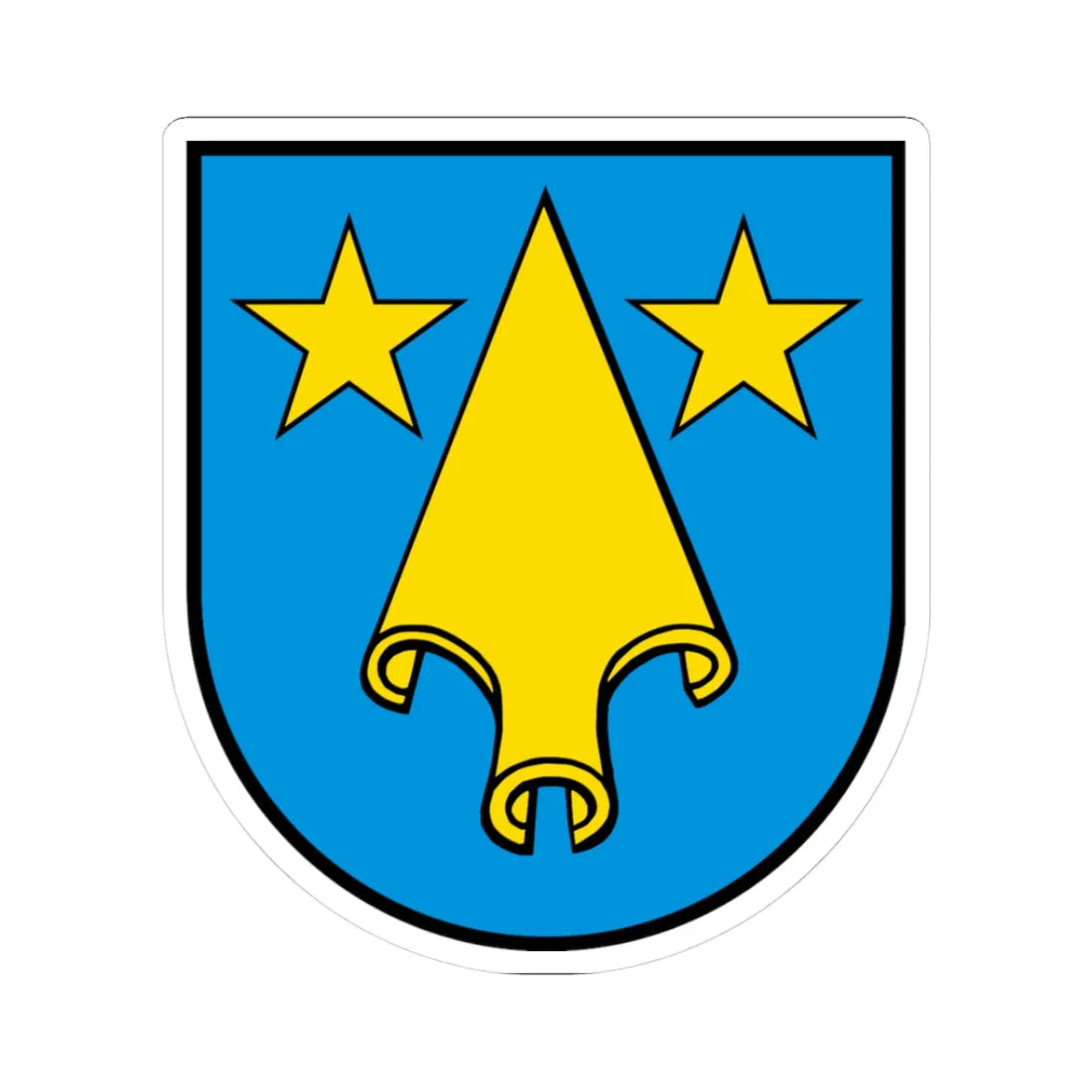 Wappen Villnachern AG (Switzerland) (Coat of Arms) STICKER Vinyl Kiss-Cut Decal 3 Inch White - The Sticker Space