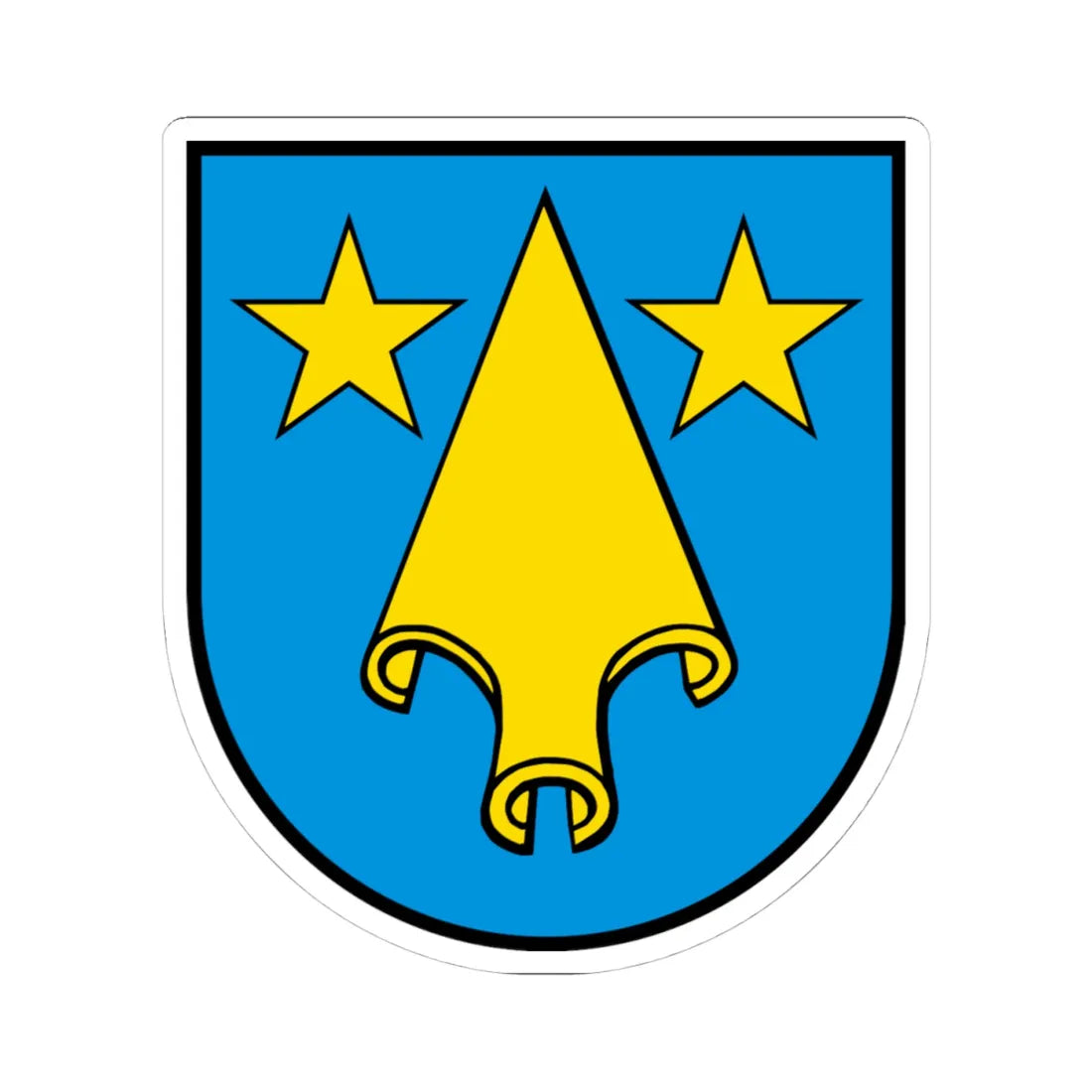 Wappen Villnachern AG (Switzerland) (Coat of Arms) STICKER Vinyl Kiss-Cut Decal 4 Inch White - The Sticker Space