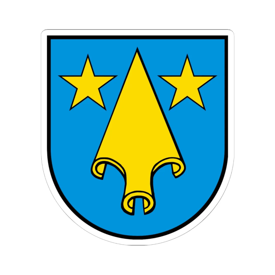 Wappen Villnachern AG (Switzerland) (Coat of Arms) STICKER Vinyl Kiss-Cut Decal 6 Inch White - The Sticker Space