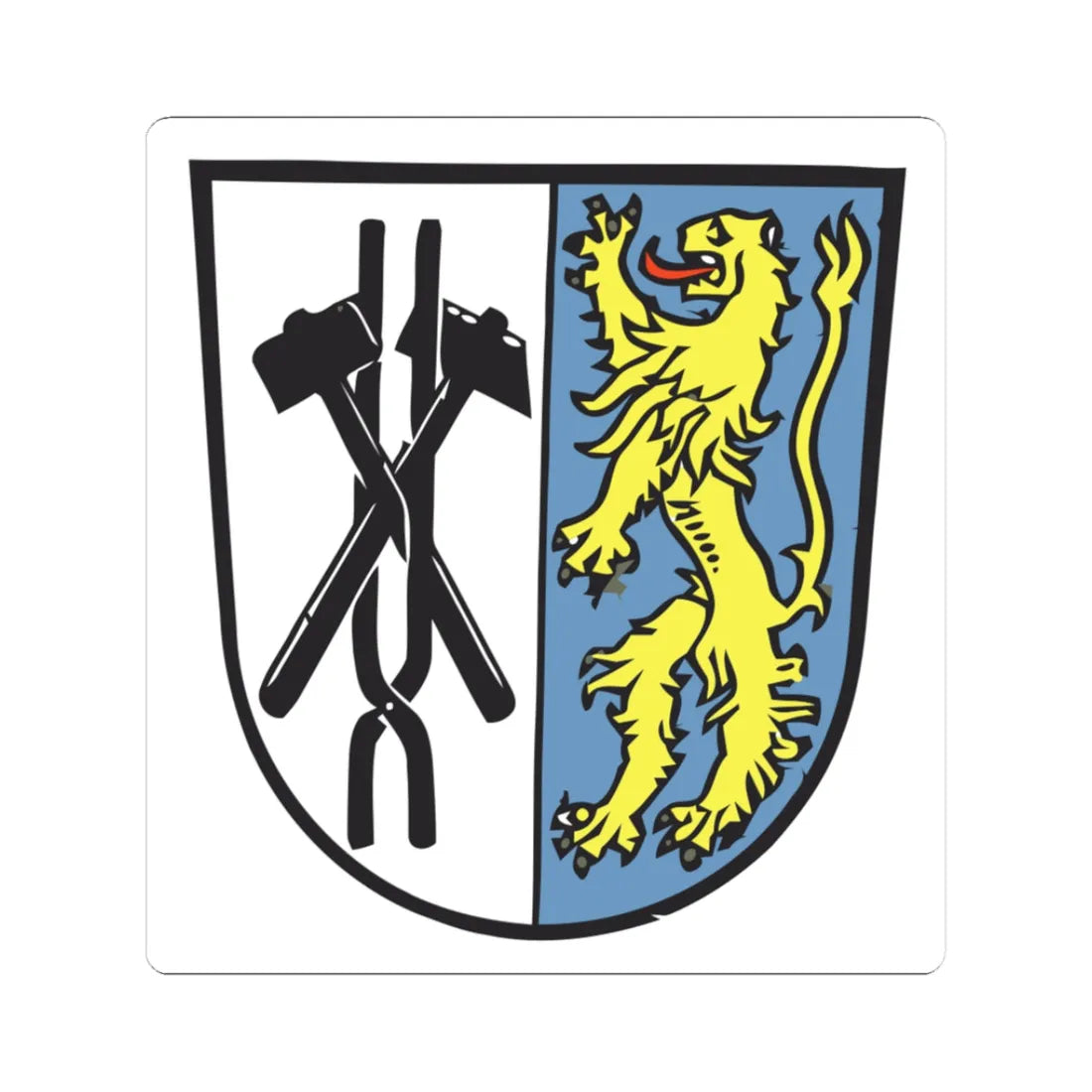 Wappen voelklingen (Germany) (Coat of Arms) STICKER Vinyl Kiss-Cut Decal 3 Inch White - The Sticker Space