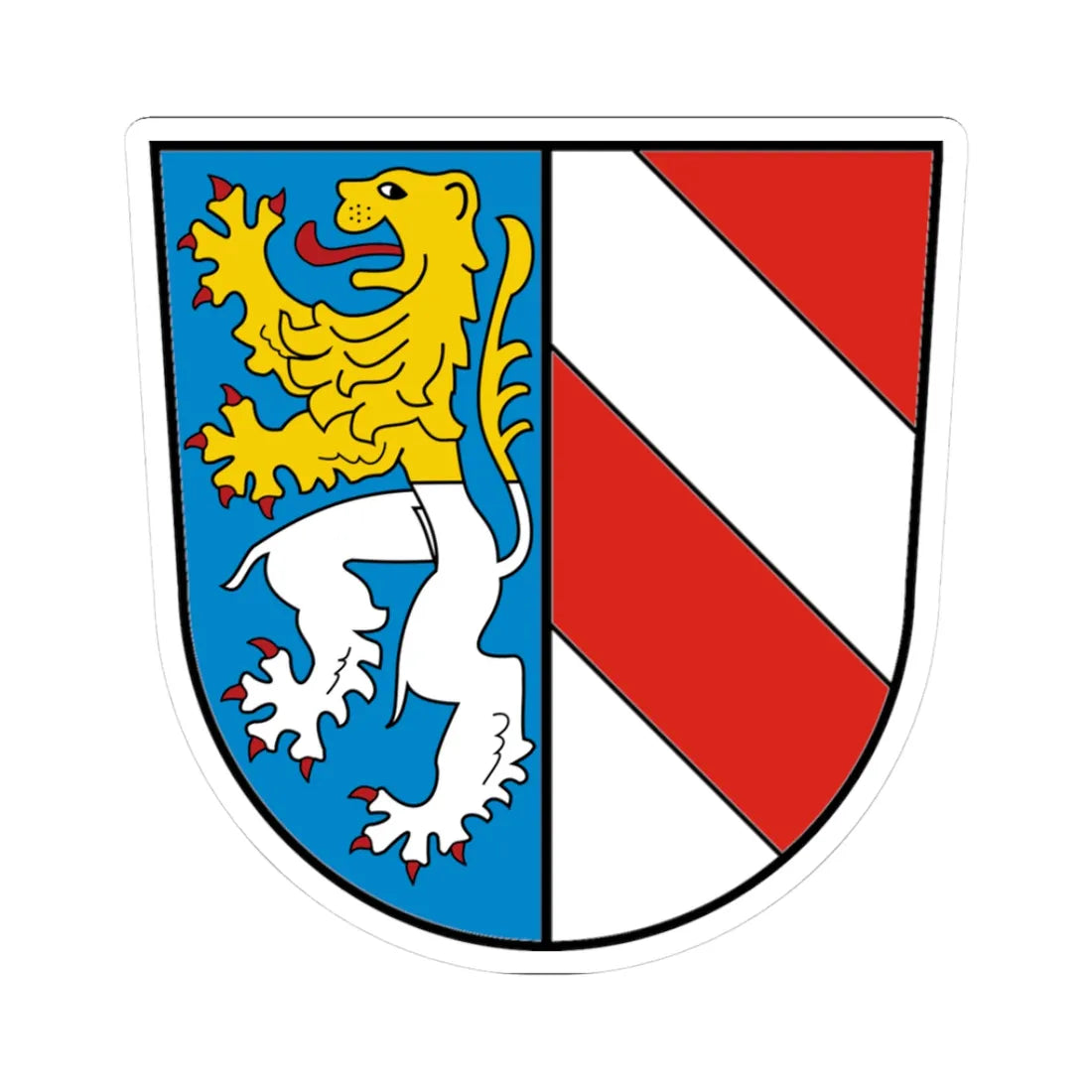 Wappen vom Landkreis Zwickau (Germany) (Coat of Arms) STICKER Vinyl Kiss-Cut Decal 3 Inch White - The Sticker Space