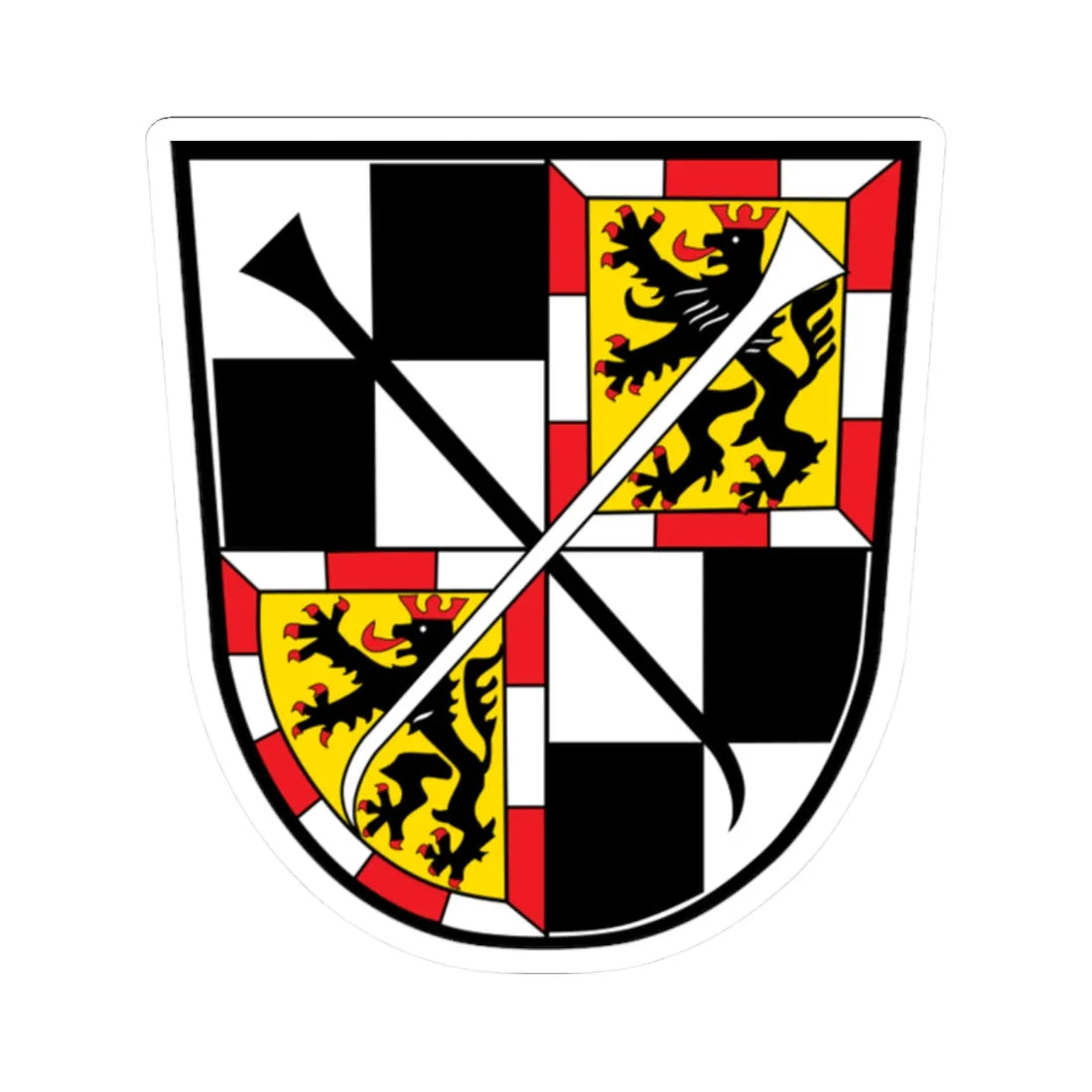 Wappen von Bayreuth (Germany) (Coat of Arms) STICKER Vinyl Kiss-Cut Decal 2 Inch White - The Sticker Space