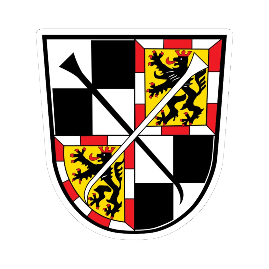 Wappen von Bayreuth (Germany) (Coat of Arms) STICKER Vinyl Kiss-Cut Decal 4 Inch White - The Sticker Space