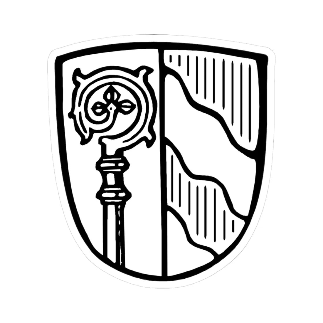 Wappen von Eching am Ammersee sw (Germany) (Coat of Arms) STICKER Vinyl Kiss-Cut Decal 3 Inch White - The Sticker Space