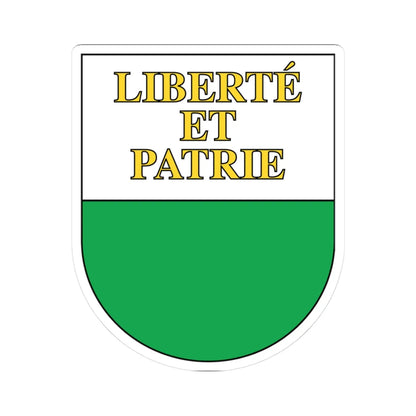 Wappen Waadt matt (Switzerland) (Coat of Arms) STICKER Vinyl Kiss-Cut Decal 3 Inch White - The Sticker Space