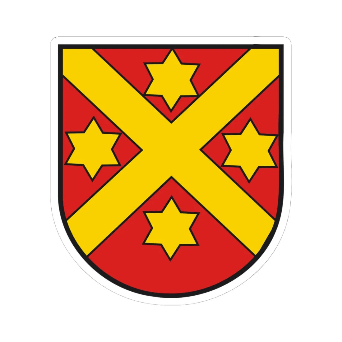 Wappen Wabern (Switzerland) (Coat of Arms) STICKER Vinyl Kiss-Cut Decal 4 Inch White - The Sticker Space