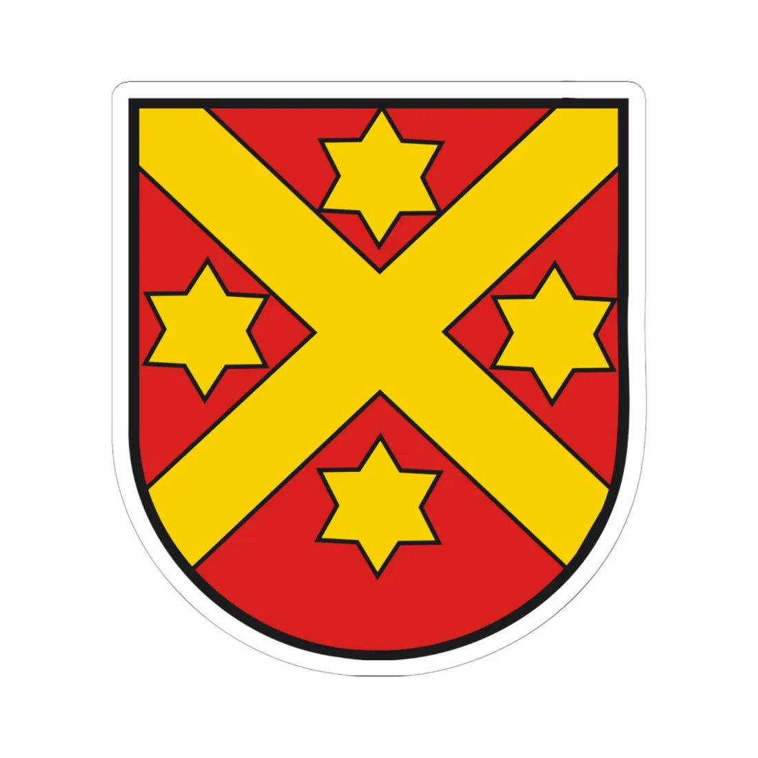 Wappen Wabern (Switzerland) (Coat of Arms) STICKER Vinyl Kiss-Cut Decal 6 Inch White - The Sticker Space