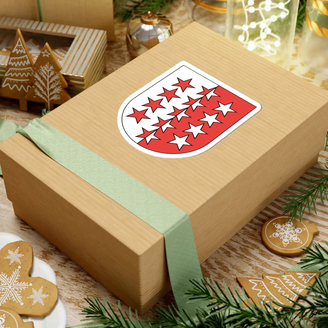 Wappen Wallis matt (Switzerland) (Coat of Arms) STICKER Vinyl Kiss-Cut Decal - The Sticker Space