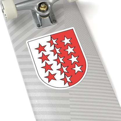 Wappen Wallis matt (Switzerland) (Coat of Arms) STICKER Vinyl Kiss-Cut Decal - The Sticker Space
