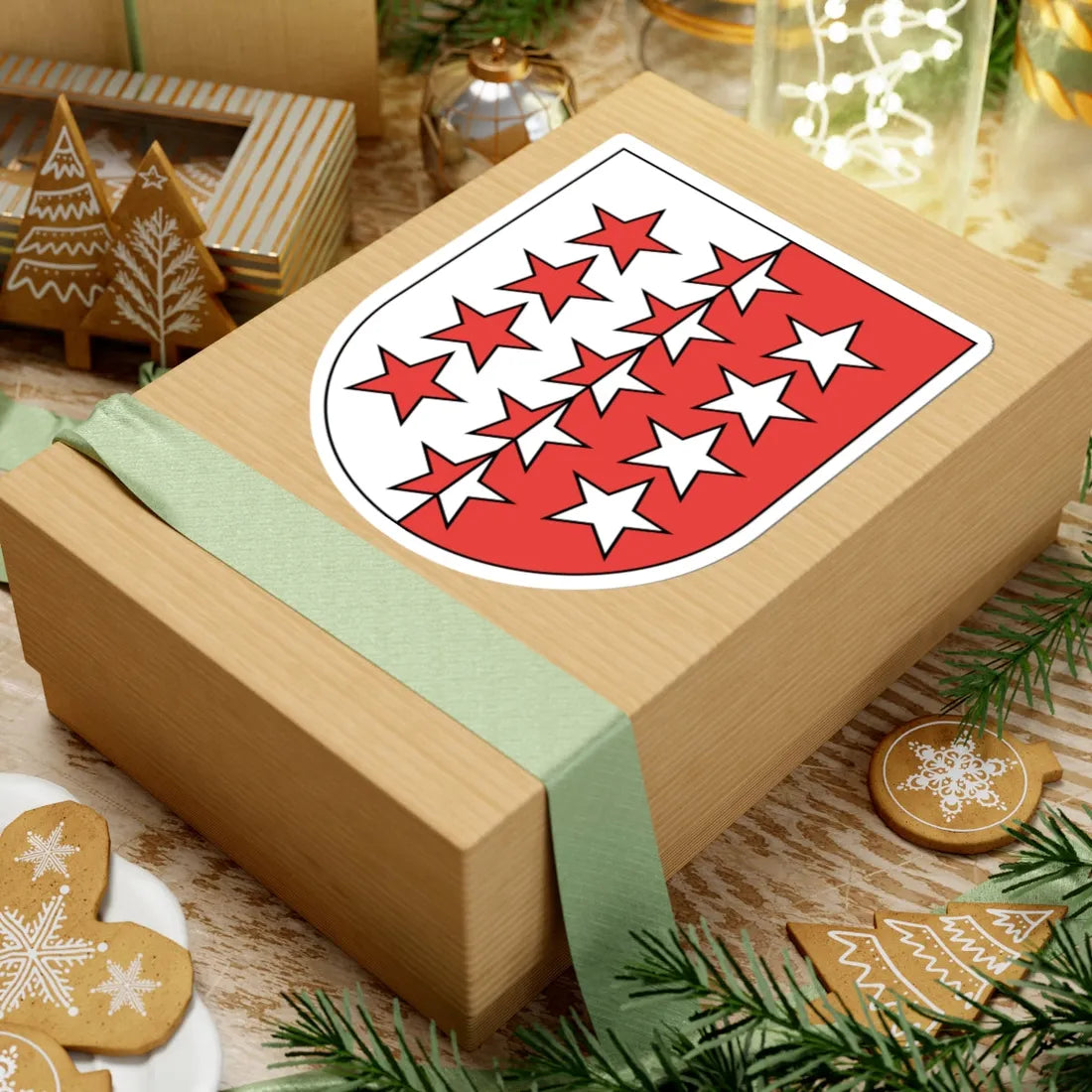 Wappen Wallis matt (Switzerland) (Coat of Arms) STICKER Vinyl Kiss-Cut Decal - The Sticker Space