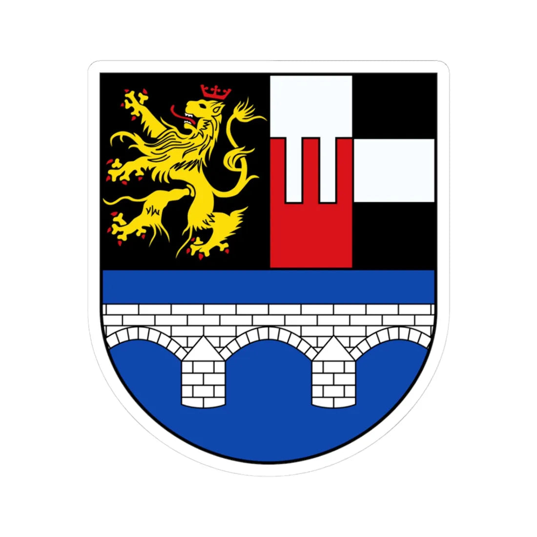 Wappen Weischlitz (Germany) (Coat of Arms) STICKER Vinyl Kiss-Cut Decal 3 Inch White - The Sticker Space