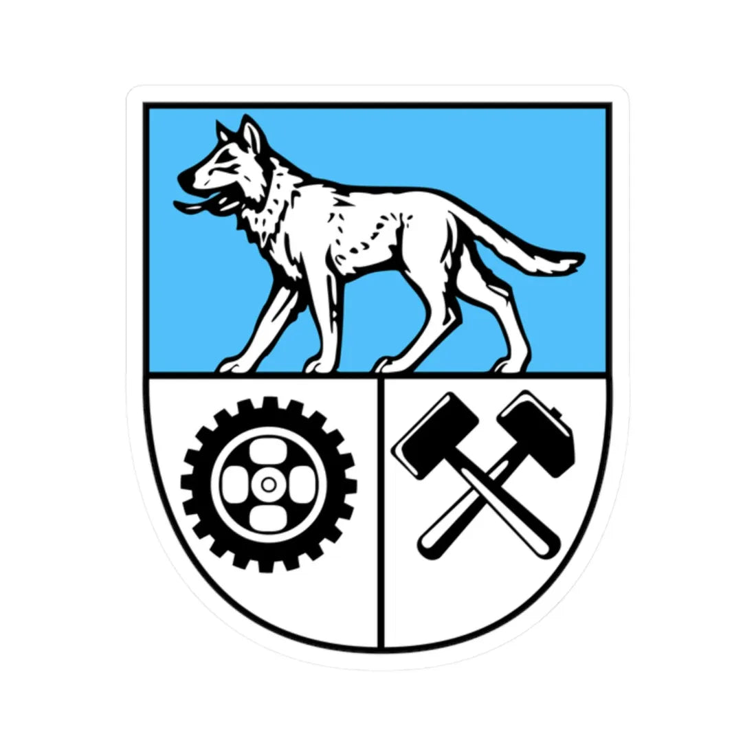 Wappen Wilkau-Hasslau (Germany) (Coat of Arms) STICKER Vinyl Kiss-Cut Decal 2 Inch White - The Sticker Space