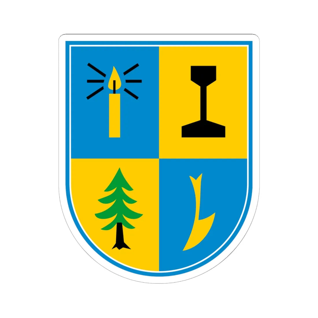 Wappen Wülknitz (Germany) (Coat of Arms) STICKER Vinyl Kiss-Cut Decal 6 Inch White - The Sticker Space