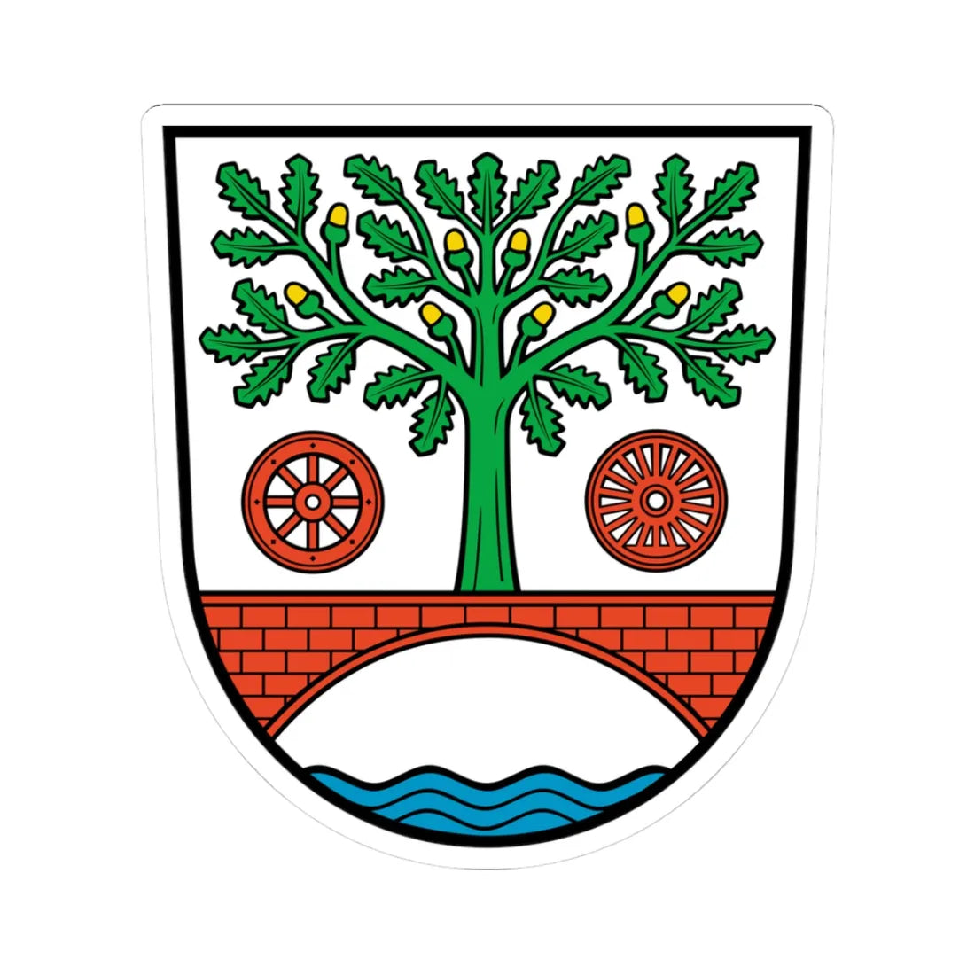 Wappen Zepernick (Germany) (Coat of Arms) STICKER Vinyl Kiss-Cut Decal 3 Inch White - The Sticker Space