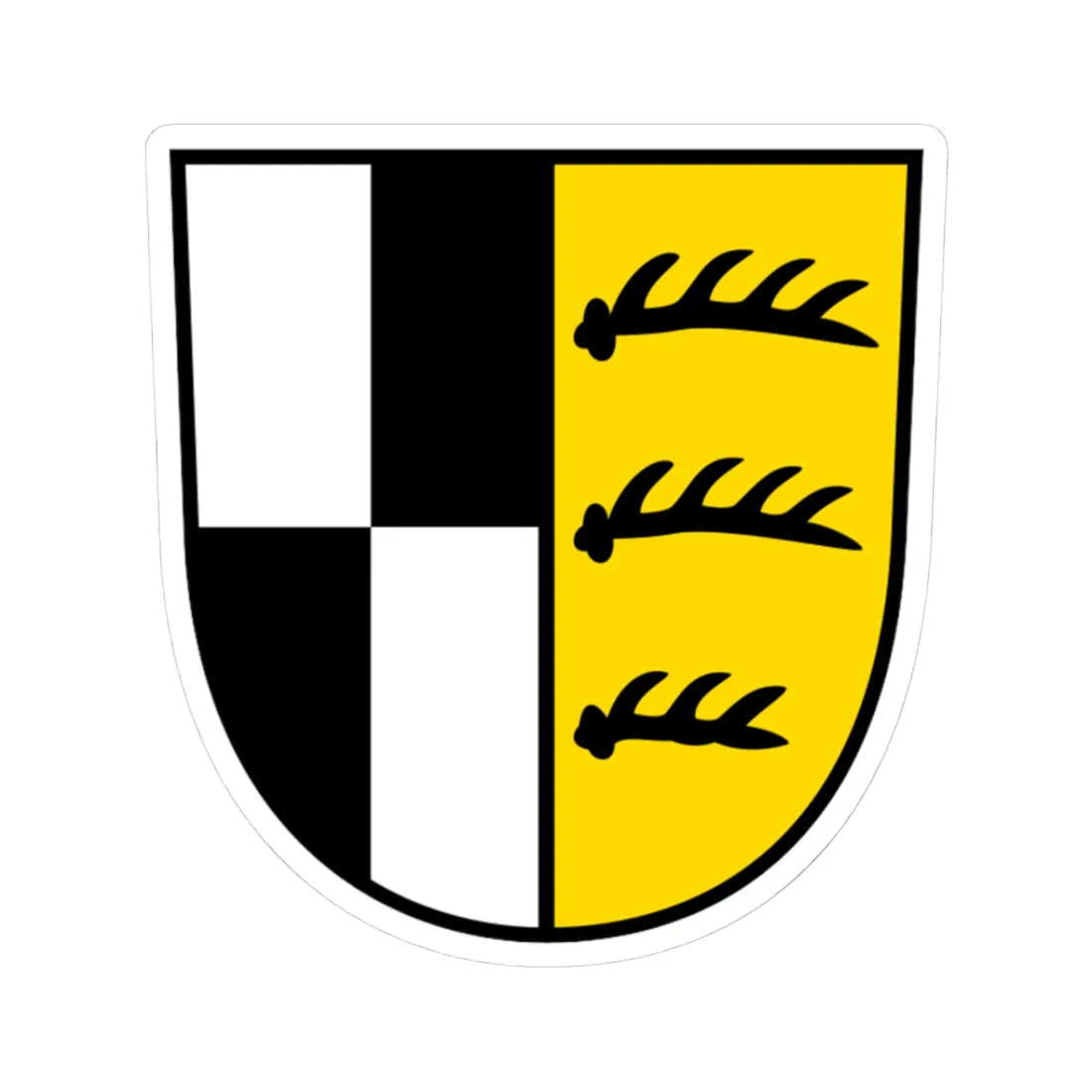 Wappen Zollernalbkreis (Germany) (Coat of Arms) STICKER Vinyl Kiss-Cut Decal 3 Inch White - The Sticker Space