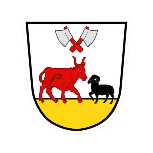 Wappen Zunftgesellschaft zu Metzgern by Robbie Conceptuel (Switzerland) (Coat of Arms) STICKER Vinyl Kiss-Cut Decal 2 Inch White - The Sticker Space