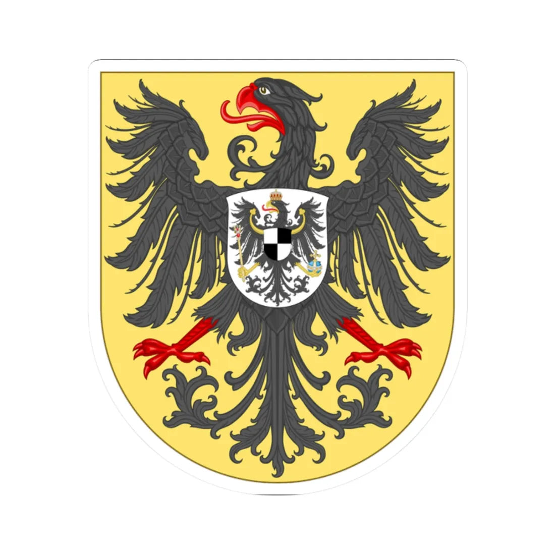 Wappenschild des Deutschen Kaiserreiches 1889-1918 (Germany) (Coat of Arms) STICKER Vinyl Kiss-Cut Decal 2 Inch White - The Sticker Space