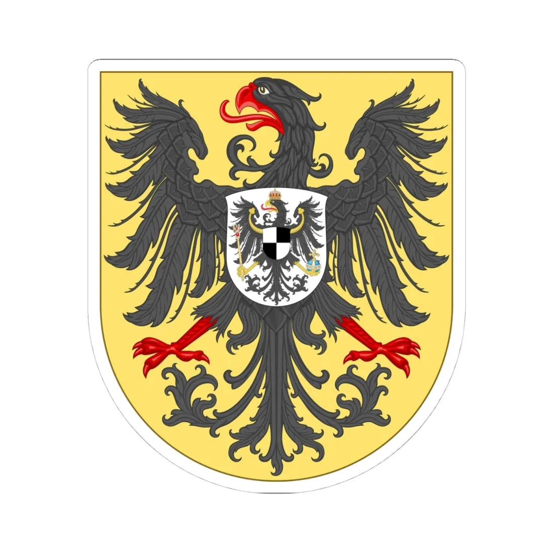 Wappenschild des Deutschen Kaiserreiches 1889-1918 (Germany) (Coat of Arms) STICKER Vinyl Kiss-Cut Decal 4 Inch White - The Sticker Space
