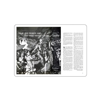 War And Women Are The Only Things I Care About, Men In Adventure, June 1968 (Magazine Illustration) STICKER Vinyl Die-Cut Decal White Die-Cut 2 Inch - The Sticker Space