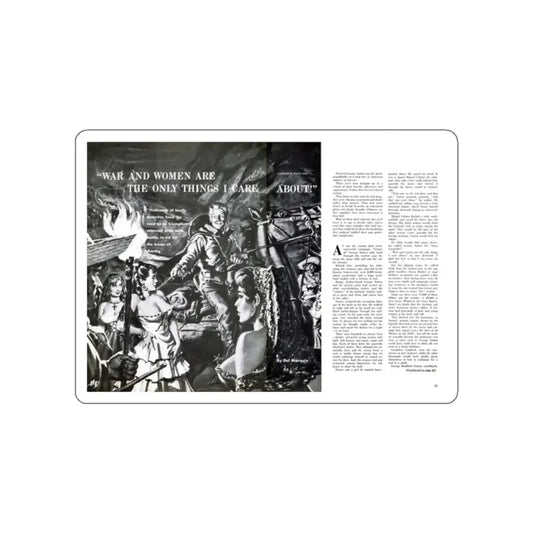 War And Women Are The Only Things I Care About, Men In Adventure, June 1968 (Magazine Illustration) STICKER Vinyl Die-Cut Decal White Die-Cut 2 Inch - The Sticker Space