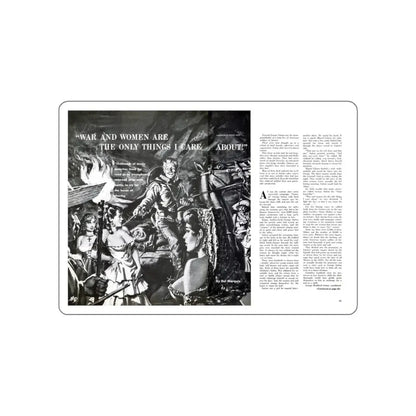 War And Women Are The Only Things I Care About, Men In Adventure, June 1968 (Magazine Illustration) STICKER Vinyl Die-Cut Decal White Die-Cut 5 Inch - The Sticker Space