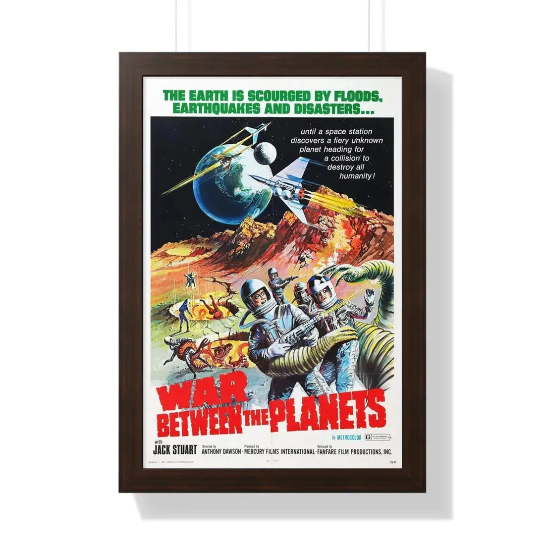 WAR BETWEEN THE PLANETS 1966 - Framed Movie Poster 16″ x 24″ Walnut - The Sticker Space