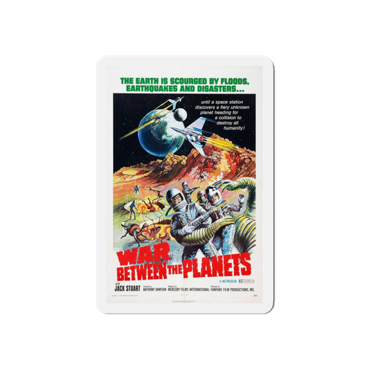 WAR BETWEEN THE PLANETS 1966 Movie Poster - Refrigerator Magnet-6 × 6"-Die-Cut-The Sticker Space