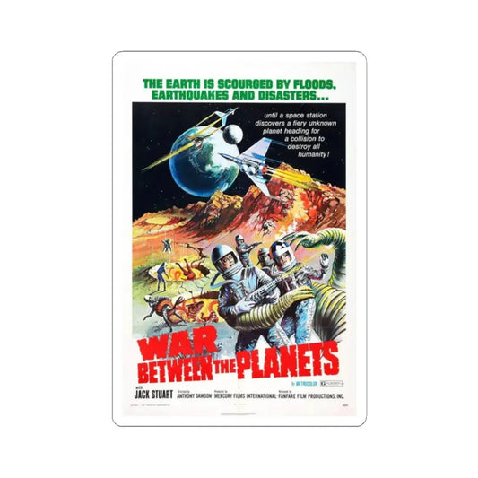 WAR BETWEEN THE PLANETS 1966 Movie Poster - STICKER Vinyl Kiss-Cut Decal 2 Inch White - The Sticker Space