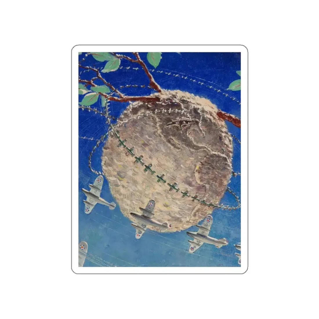 War Department poster study, 1944 (Magazine Illustration) STICKER Vinyl Die-Cut Decal White Die-Cut 3 Inch - The Sticker Space