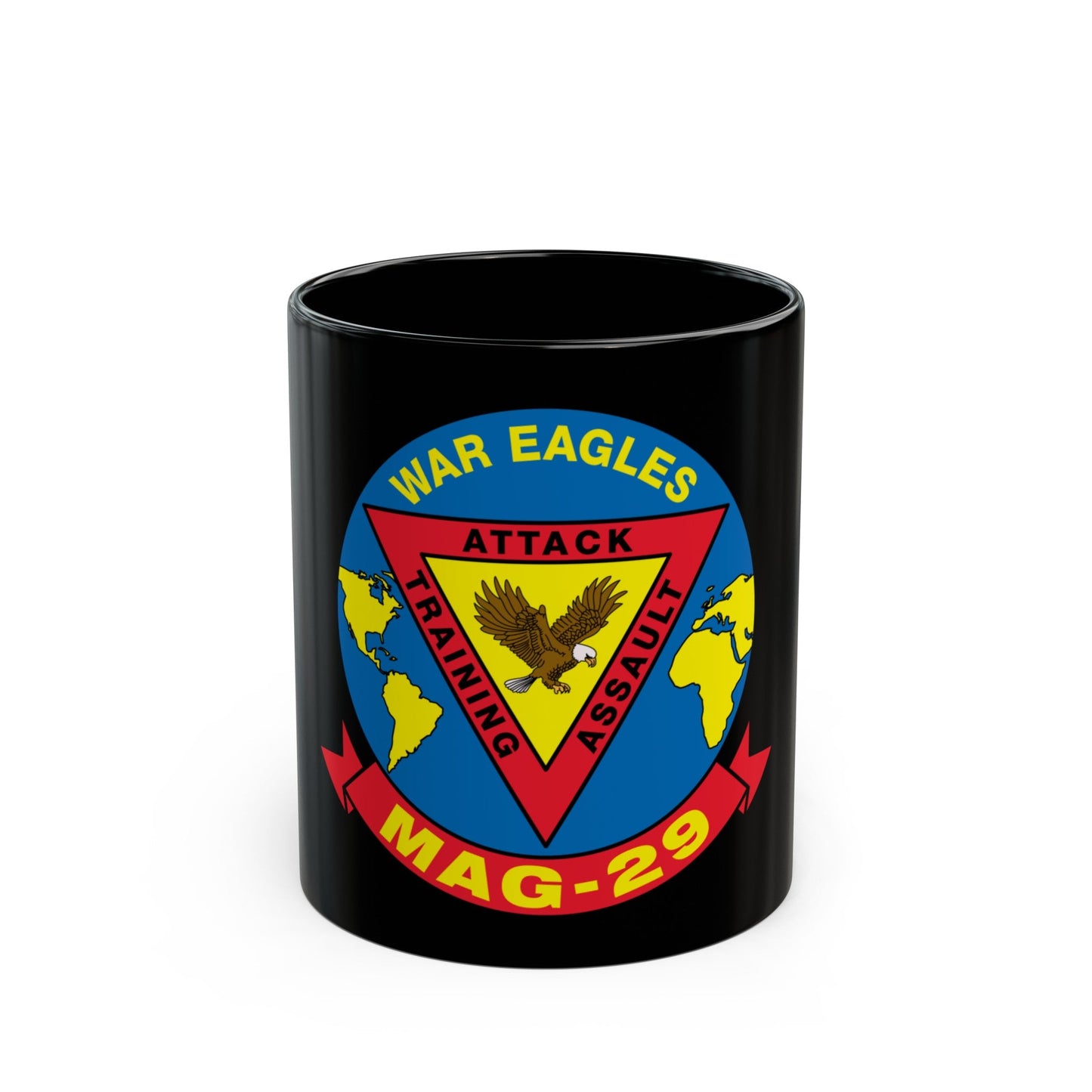 War Eagle MAG 29 (USMC) Black Coffee Mug-11oz-The Sticker Space