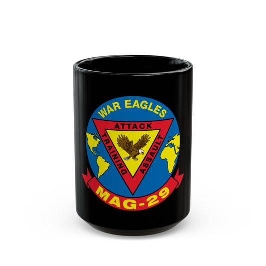 War Eagle MAG 29 (USMC) Black Coffee Mug-15oz-The Sticker Space