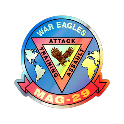 War Eagle MAG 29 (USMC) Holographic STICKER Die-Cut Vinyl Decal 2 Inch Holographic - The Sticker Space